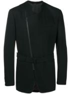 Issey Miyake Men Asymmetric Zip Front Jacket - Black