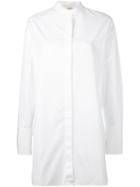 Ports 1961 - Long Band Collar Shirt - Women - Cotton - 46, White, Cotton
