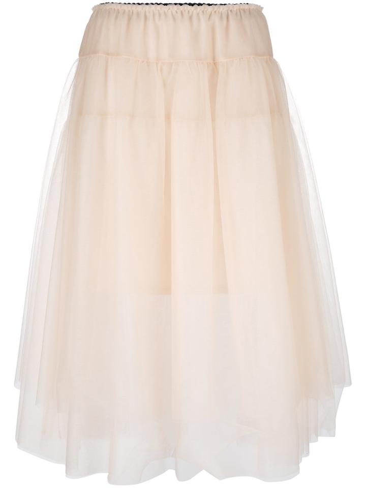Twin-set Sheer A-line Skirt, Size: 46, Nude/neutrals, Polyamide/polyester/viscose