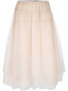 Twin-set Sheer A-line Skirt, Size: 46, Nude/neutrals, Polyamide/polyester/viscose