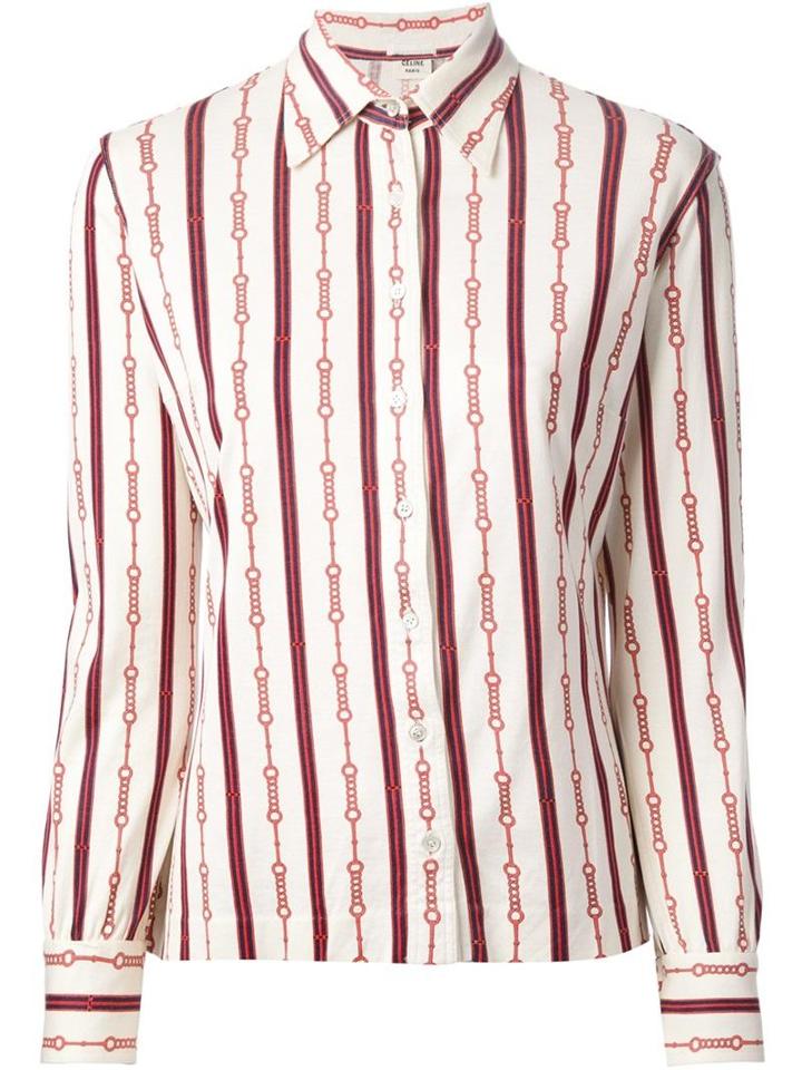 Celine Vintage Striped Chain Print Shirt