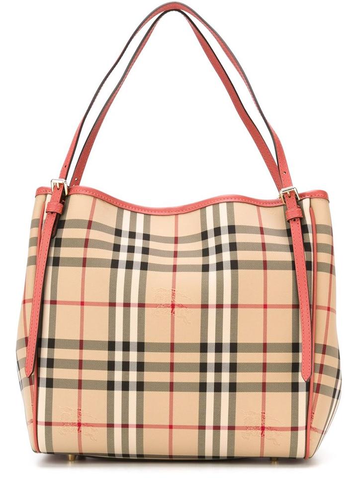 Burberry Check Tote, Women's, Nude/neutrals
