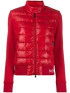 Moncler Fabric And Padded Zipped Jacket - Red