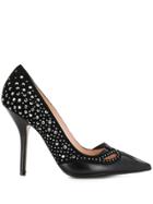 Nº21 Crystal Embellished Pointed Toe Pumps - Black
