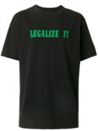 Palm Angels - Legalize It T-shirt - Men - Cotton/spandex/elastane - Xs, Black, Cotton/spandex/elastane