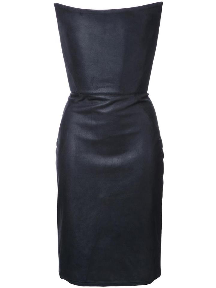 Gareth Pugh Strapless Corset Dress, Women's, Size: 42, Black, Silk/cotton/lamb Skin