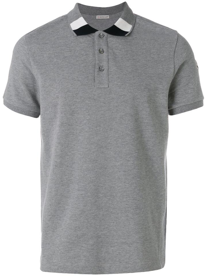 Moncler Colour Block Collar Polo Shirt - Grey