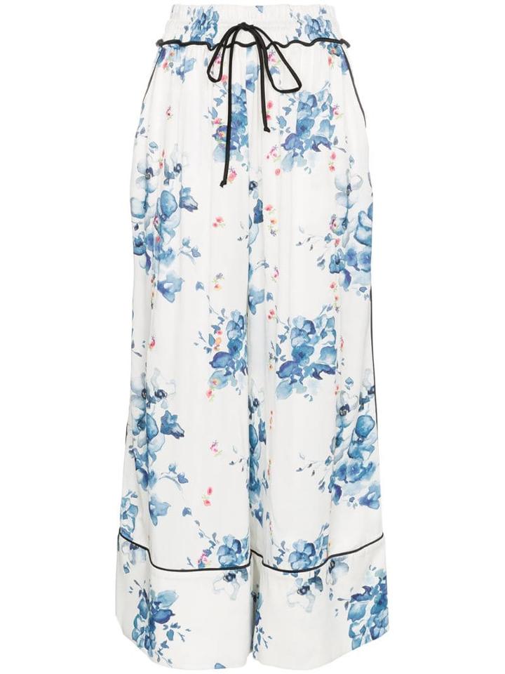 Off-white X Browns Floral Print Wide-leg Pyjama Trousers