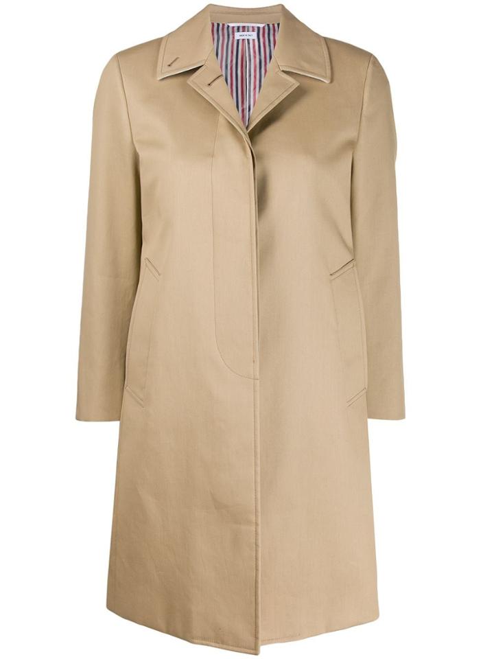 Thom Browne Single Breasted Coat - Neutrals