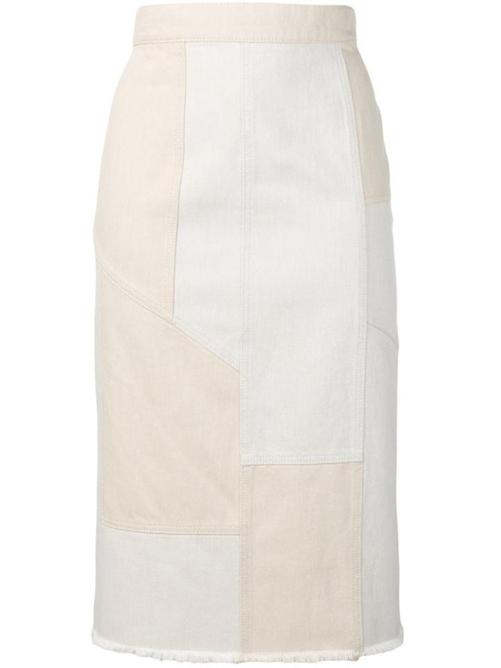 Alexander Mcqueen Patchwork Denim Skirt - Neutrals