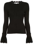 Jonathan Simkhai Long-sleeve Fitted Sweater - Black