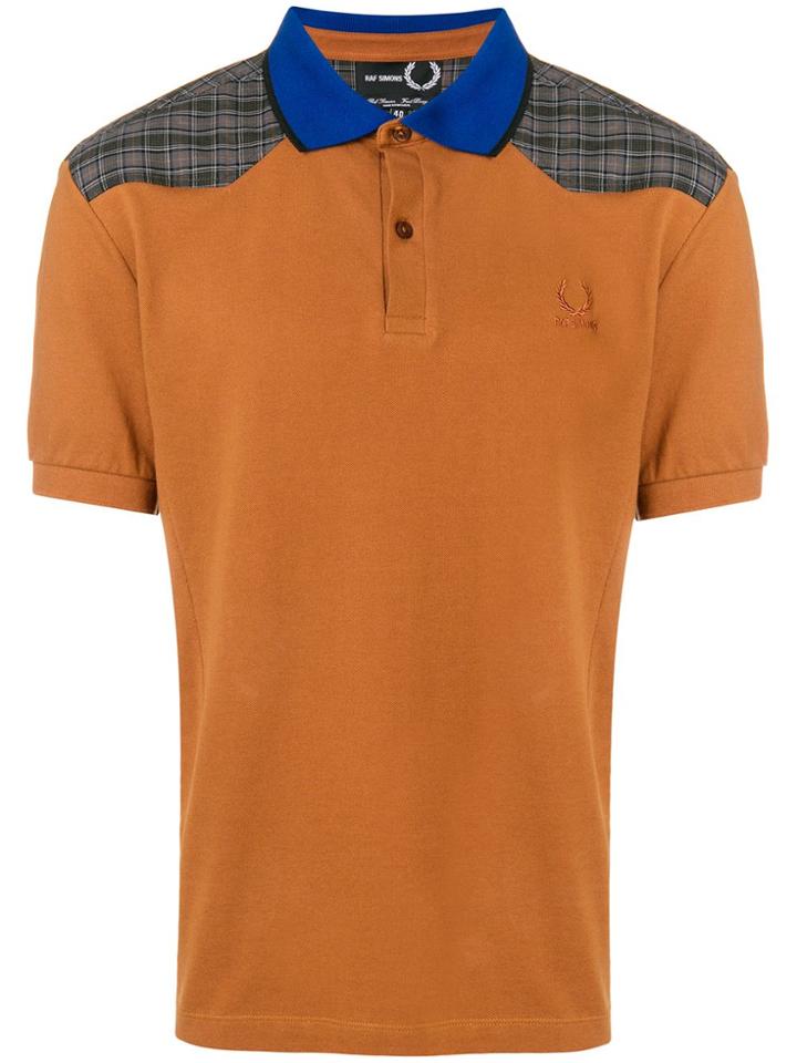 Raf Simons X Fred Perry Check Print Polo Shirt - Brown