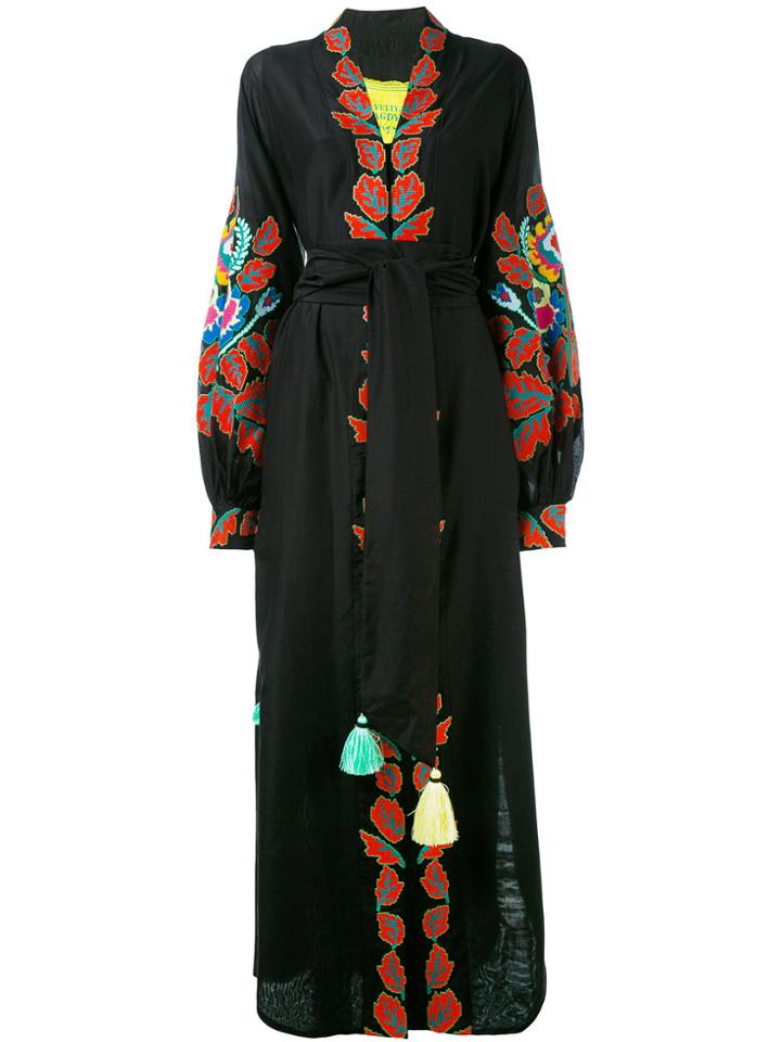 Yuliya Magdych 'eden Tree' Oversized Sleeve Dress - Black