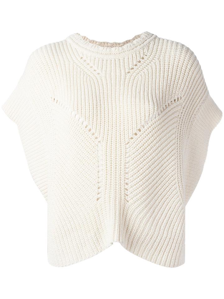 Isabel Marant Ribbed Knitted Top, Women's, Size: 40, Nude/neutrals, Cotton/wool/polybutylene Terephthalate (pbt)