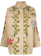 Red Valentino Embroidered Floral Cargo Jacket - Nude & Neutrals