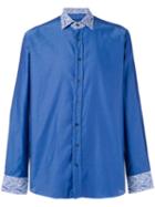 Etro - Striped Collar Shirt - Men - Cotton - 41, Blue, Cotton