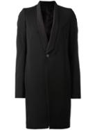 Rick Owens Boxy Long Line Coat, Women's, Size: 40, Black, Cupro/spandex/elastane/virgin Wool