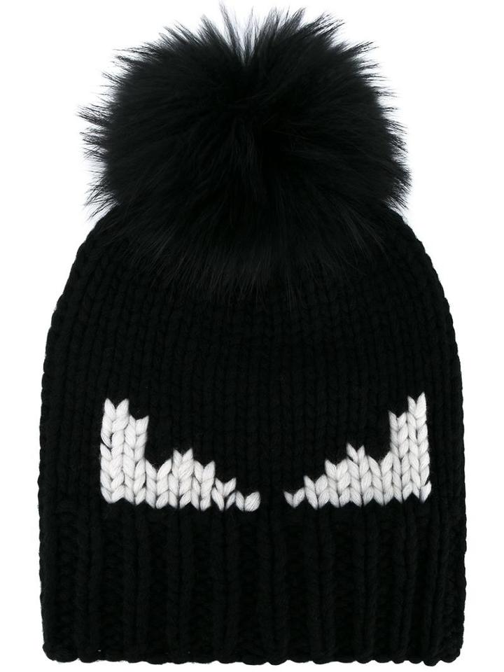 Fendi - Bag Bugs Beanie - Men - Wool/raccoon Dog - One Size, Black, Wool/raccoon Dog