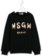 Msgm Kids Logo Print Sweatshirt, Girl's, Size: 8 Yrs, Black