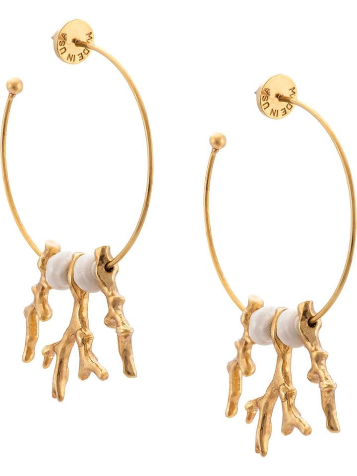 Oscar De La Renta Embellished Hoop Earrings - Gold