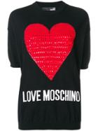 Love Moschino Love Heart Embellished Sweater - C74 Black, Red