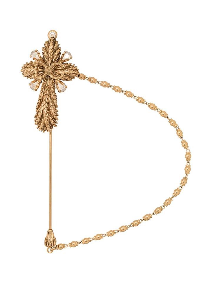 Dolce & Gabbana Crucifix Brooch - Gold
