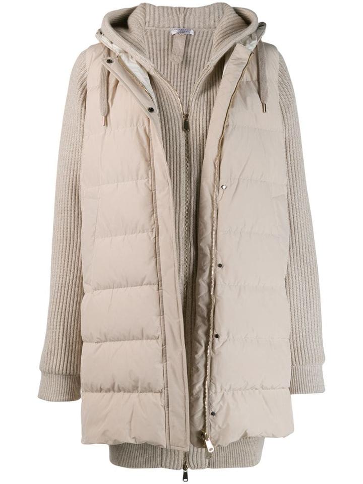 Brunello Cucinelli Feather Down Jacket - Neutrals