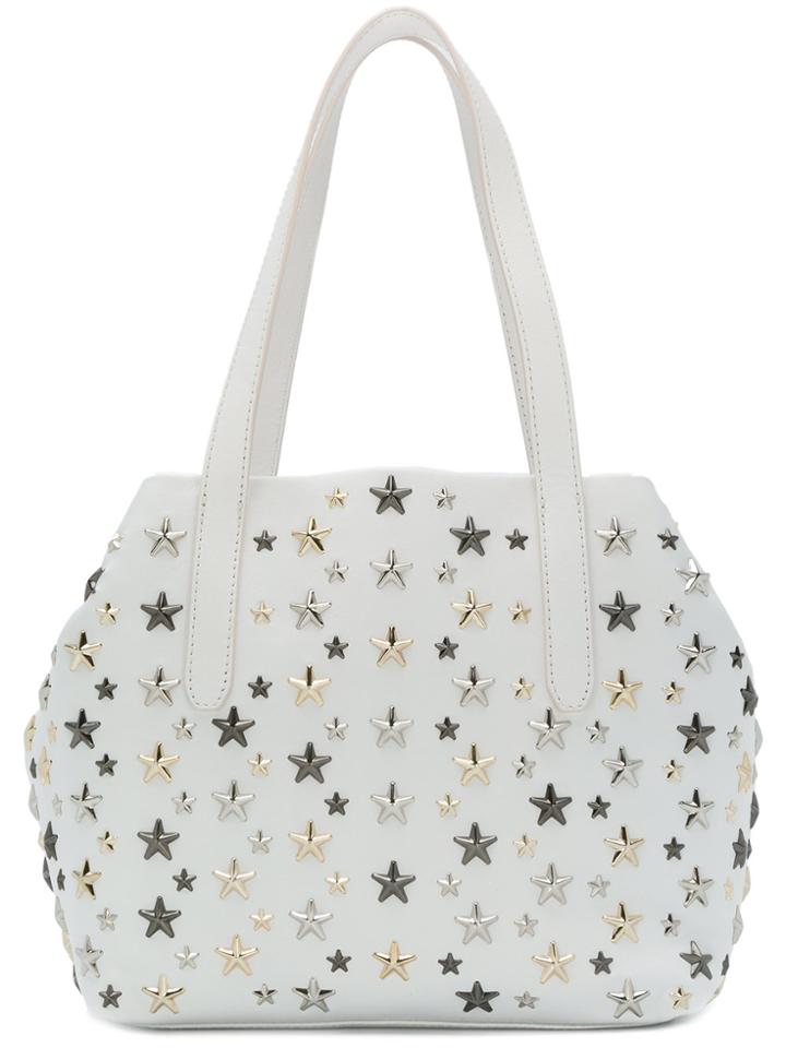 Jimmy Choo Sofia Star Studded Tote - White