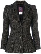 John Galliano Vintage Metallic Striped Blazer - Black
