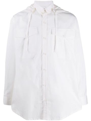 David Catalan Hooded Shirt - White