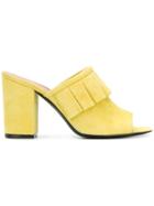 Via Roma 15 Pleated Detail Heeled Mules - Yellow & Orange