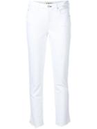 Amo Cropped Distressed Jeans, Women's, Size: 28, White, Cotton/spandex/elastane