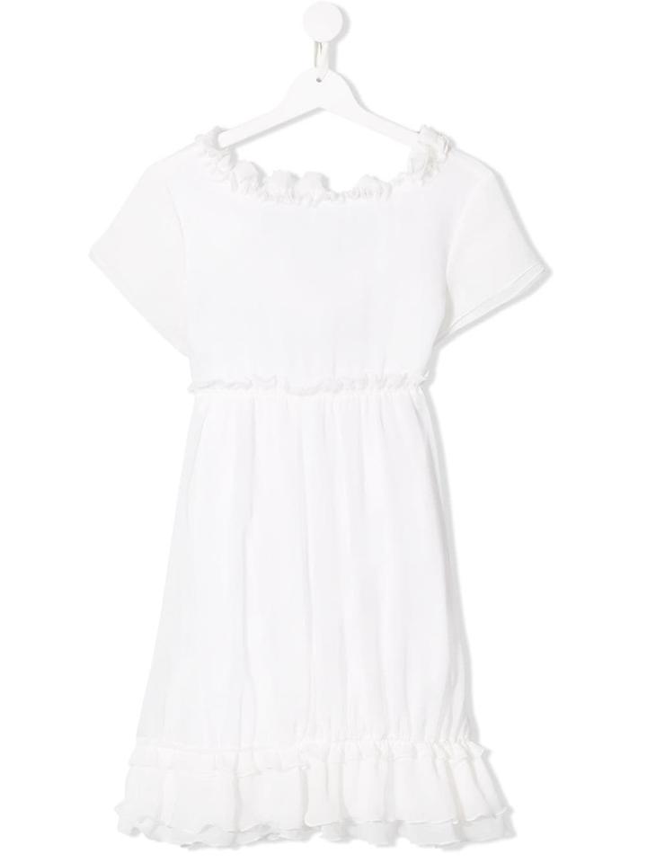 Dondup Kids Ruffle Trimmed Dress - White
