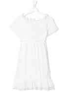 Dondup Kids Ruffle Trimmed Dress - White