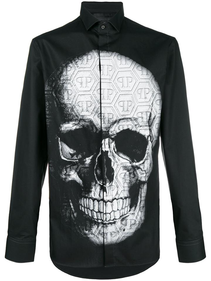 Philipp Plein Skull Print Shirt - Black
