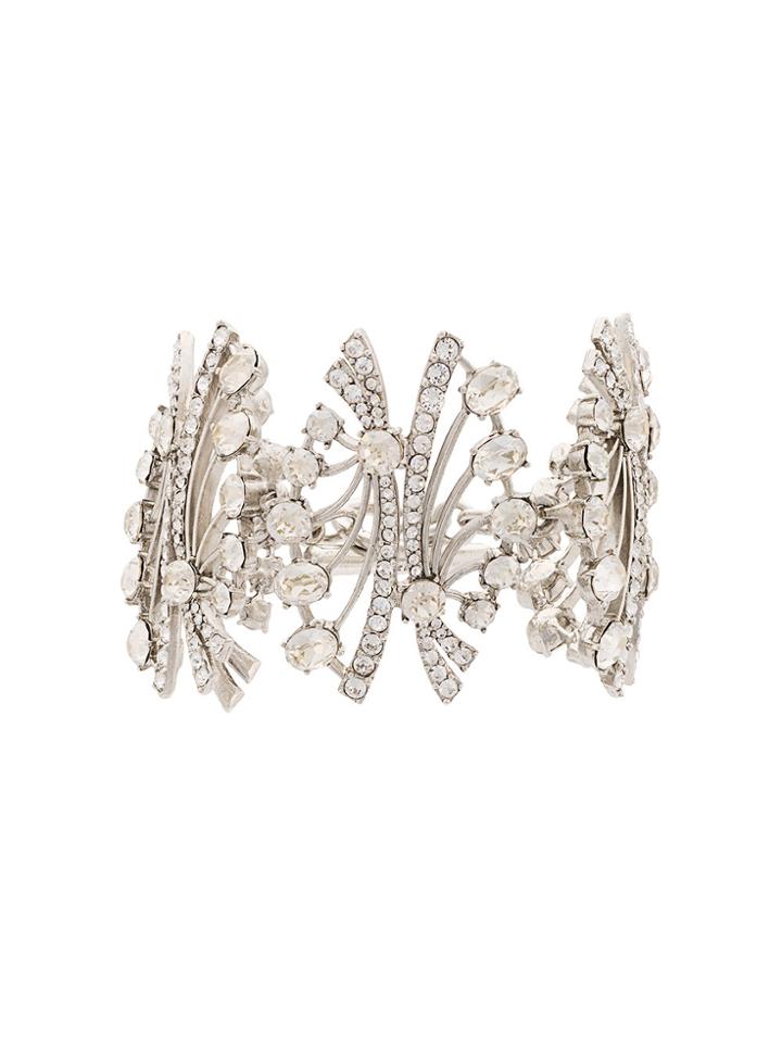 Oscar De La Renta Crystal-encrusted Cuff - Grey