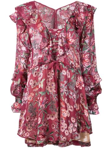 For Love And Lemons Floral Print Dress - Pink & Purple