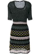M Missoni Striped Knit Dress - Black
