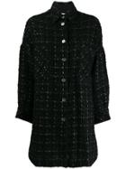 Iro Mainte Checked Tweed Coat - Black