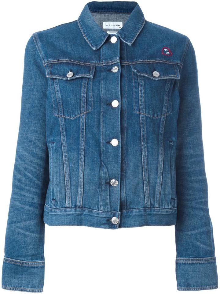Rag & Bone /jean Embroidered Denim Jacket, Women's, Size: Medium, Blue, Cotton