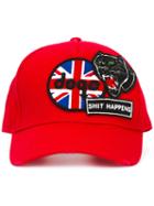 Dsquared2 Patch Detail Baseball Cap, Men's, Red, Cotton