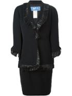 Thierry Mugler Vintage Fringed Skirt Suit - Black