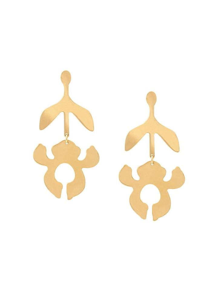 Lele Sadoughi Iris Stem Drop Earrings - Gold