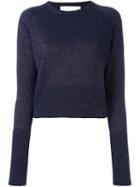 Giada Benincasa Glittery Cropped Pullover, Women's, Size: Small, Blue, Polyamide/polyester/viscose/wool