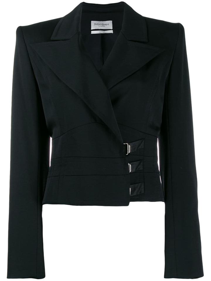 Yves Saint Laurent Pre-owned Metal Buckle Fastening Jacket - Black