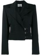 Yves Saint Laurent Pre-owned Metal Buckle Fastening Jacket - Black