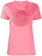 Moncler Embroidered Logo Patch T-shirt - Pink