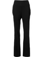 Carolina Herrera Flared Trousers, Women's, Size: 10, Black, Virgin Wool