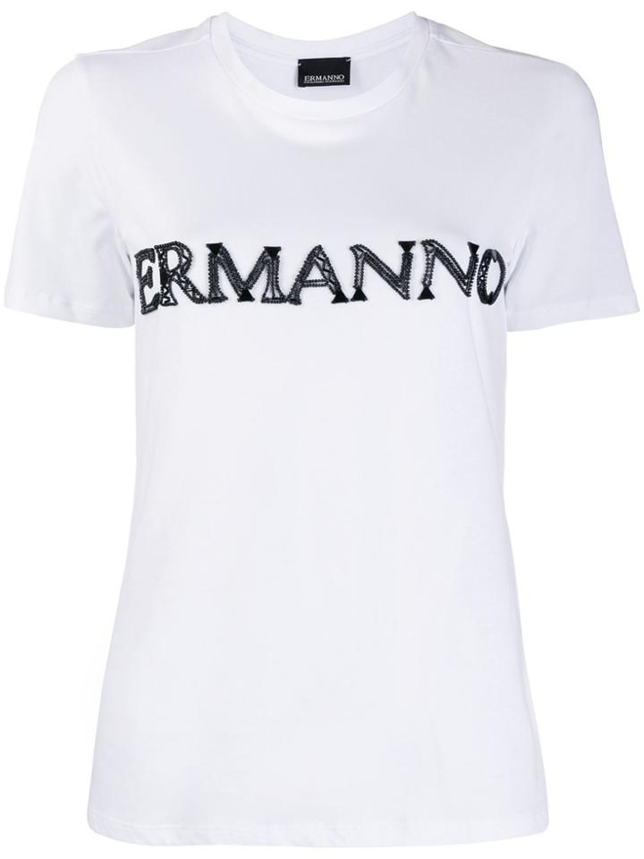 Ermanno Ermanno Embroidered Logo T-shirt - White