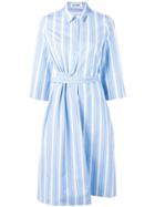 Jil Sander Striped Shirt Dress - Blue